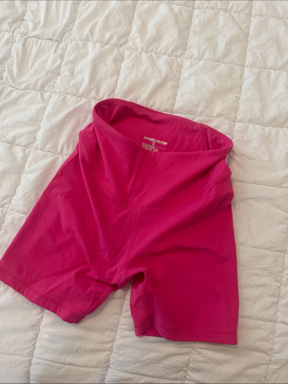 High-Waist Hot Pink Athletic Bike Shorts
